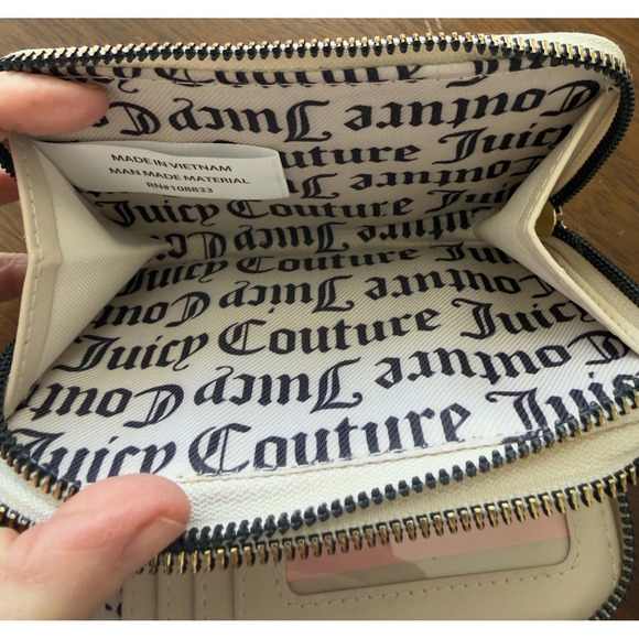 Juicy Couture Small Zip Around Wallet Off White Studded Logo - Picture 5 of 7